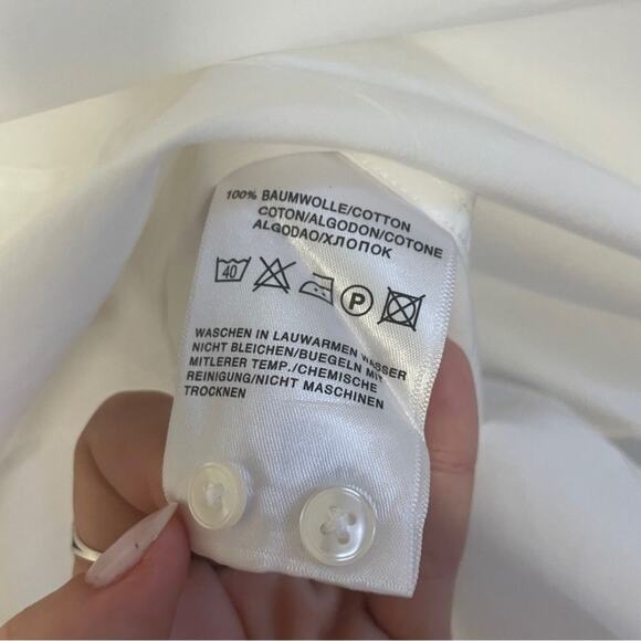 Mantoni Mens Classic White Button Up Dress Shirt Size 17 - 32/33 - Picture 6 of 6